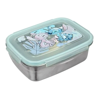 Immagine di Undercover scatola per il pranzo Disney Stitch con guarnizione in gomma acciaio inox capacità 550 ml panini la scuola bambini
