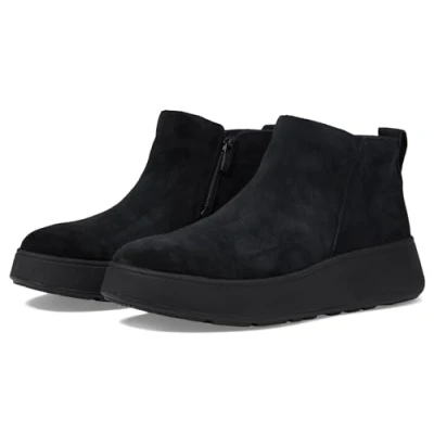 Immagine di Fitflop F Mode Suede Flatform Zip Ankle Boots, Stivali Donna, all Black, 41 EU