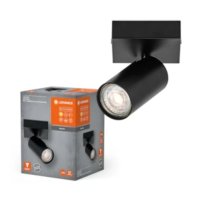 Immagine di LEDVANCE LED SPOT OCTAGON 1x3,4 W, GU10, 230 lm, nero, 2.700K, bianco caldo, lampada intramontabile e sostituibile, ideale per interni, teste orientabili, dimmerabile