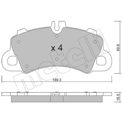 Immagine di METELLI 22 1259 0 Kit pastiglie freno Predisposto per contatto segnalazione usura PORSCHE: Macan, Cayenne Coupe,