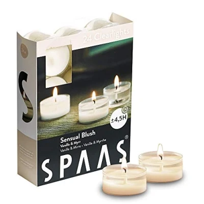Immagine di Spaas 24 candele profumate in tazza trasparente trasparente, 4,5 ore, rossore sensuale