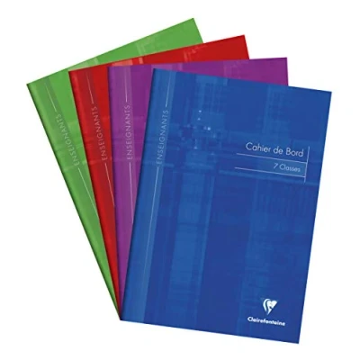 Immagine di Clairefontaine 3119C Registro di classe a punto metallico 7 Classes A4 21x29,7 cm 48 pagine Papier Registre verde 110 g copertina carta laminata Colore casuale