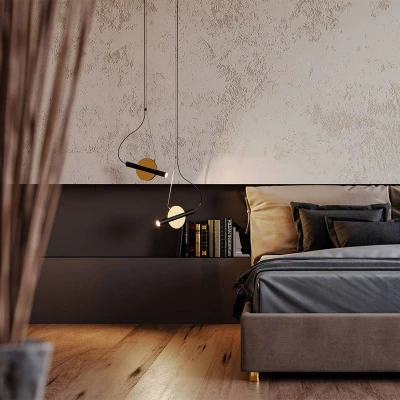 Immagine di Maytoni Enigma LED, luce a sospensione regolabile, colore ottone