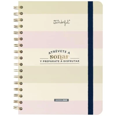 Immagine di Mr. Wonderful Agenda Office 2025 settimanale Abbiate il coraggio di sognare e preparatevi a godervi Include 8 fogli adesivi blocco note