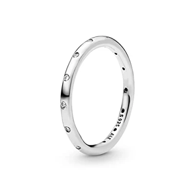 Immagine di PANDORA Timeless Anello a fascia semplice e brillante in argento con zirconia cubica, 48