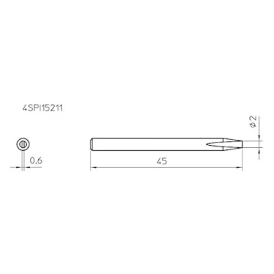 Immagine di Weller 4SPI15210 1 punta di saldatura Forma ad ago Dimensione 0.4 mm Contenuto pz.