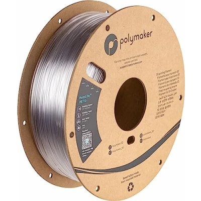 Immagine di Polymaker PB01011 PolyLite Filamento per stampante 3D PETG resistente al calore, Elevata resistenza alla trazione 1.75 mm 1000 g Trasparente 1 pz.