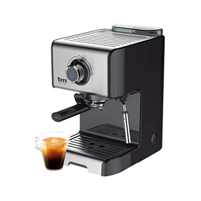 Immagine di TM Electron TMPCF101 Macchina per caffè espresso manuale con pressione di 15 bar, 1200 W, serbatoio da 1,2 L, montalatte, 3 funzioni, in acciaio inossidabile, 1 tazza