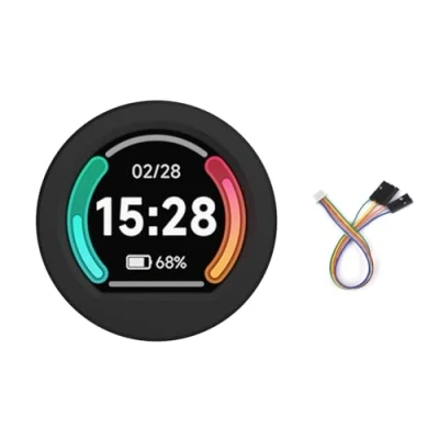 Immagine di RP2040 MCU Board with 0.99 Inch Round LCD Display Module B CNC Metal Case 240 x Resolution 65K RGB Colours IPS Screen Based on Raspberry Pi RP2040, Accelerometer and Gyroscope Sensor