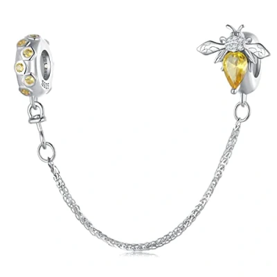 Immagine di Yapamu Catena di sicurezza ape per bracciale Pandora 925 argento sterling Clip Lock Stopper Charm Spacer Beads bracciali Charms