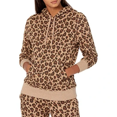 Immagine di Amazon Essentials Felpa con Cappuccio in Pile (Taglie Forti Disponibili) Donna, Cammello Leopardata, XL