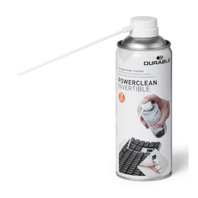 Immagine di Durable 579719 Powerclean Invertible, bomboletta di aria compressa con cannuccia, per la pulizia zone difficili da raggiungere, infiammabile, 200 ml