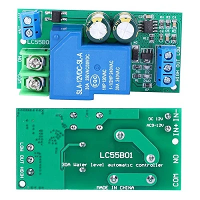 Immagine di Fafeicy Modulo sensore regolatore di Livello del liquido, LC55B01 AC/DC12V 30A Interruttore Controllo Liquido Automatico Acqua per Acquario