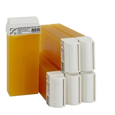 Immagine di Epilwax Set da 12 miele Rulli Cera per Depilazione Larghezza 100 ml Roll on Ricarica Cera, Tutti i tipi di pelle