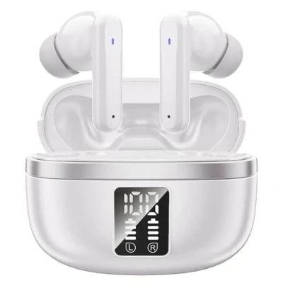 Immagine di Cuffie Bluetooth, Auricolari Bluetooth 5.3 In Ear Stereo con 4 Microfono ENC, 60 Ore Cuffiette Wireless Cancellazione Rumore, IP5 Auricolare per iPhone e Androide, Earbuds Usb C Sportive PC TV