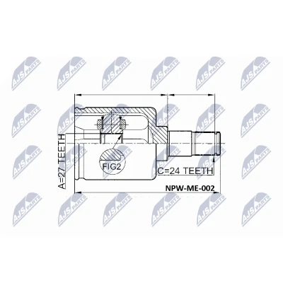Immagine di NTY NPW ME 002 Kit Giunto Omocinetico sul lato del cambio, Assale anteriore Dx