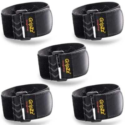Immagine di GripZz Cinturini Elastici con Chiusure a Strappo, 30 x 5cm (5 Pezzi), Organizzatore di Cavi e Attrezzi per Casa, Officina Garage