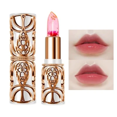 Immagine di Rossetto In Gelatina Di Fiori Cristallo,Lucidalabbra A Temperatura Trasparente Ph,Rossetto Lunga Durata Con Fiore All&#039;Interno Balsamo Labbra Lucidalabbra Magico Che Cambia Colore