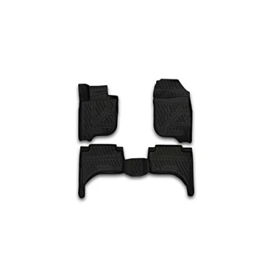 Immagine di Element tappetini in Gomma 3D Premium su Misura Adatti per Mitsubishi L200, MK 5 (V), 2015 &gt;, Pickup Doppia Cabina, 4 Pezzi.