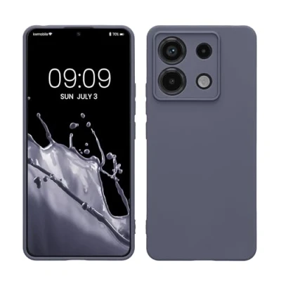 Immagine di kwmobile Custodia Compatibile con Xiaomi Redmi Note 13 Pro 5G / Poco X6 Cover Back Case per Smartphone in Silicone TPU Protezione Gommata grigio blu