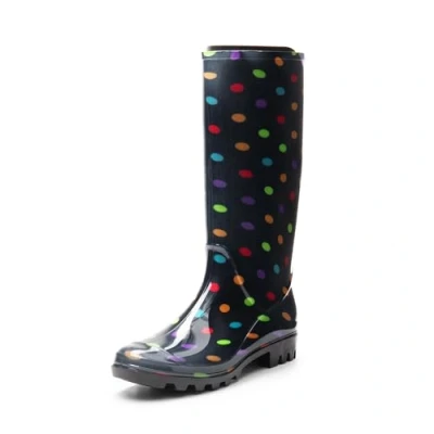 Immagine di DREAM PAIRS Stivali da Pioggia Impermeabili Scarpe comode Donna di Gomma Giardino Alte Impermeabili,Size 36,Multispot,SDRB2407W E