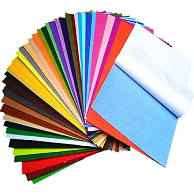 Immagine di Jtnohx feltro colorato autoadesivo, Spessore 1mm Fogli di 40 pezzi adesivo, 20x30cm colori con supporto