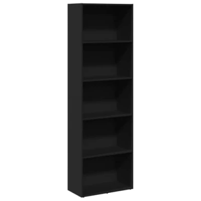 Immagine di vidaXL Libreria Nera 60x30x189 cm in Legno Multistrato, scaffale per libri, scaffale, contenitore, armadietto portaoggetti