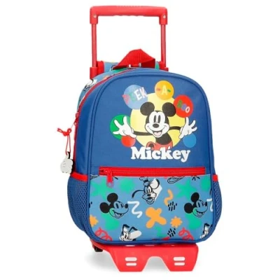 Immagine di Joumma Bags Disney Mickey Peek a Boo, Zaino scolastico, realizzato in poliestere, varie tasche e scomparti, spalline larghe, ergonomiche imbottite., blu, 28 + carrello