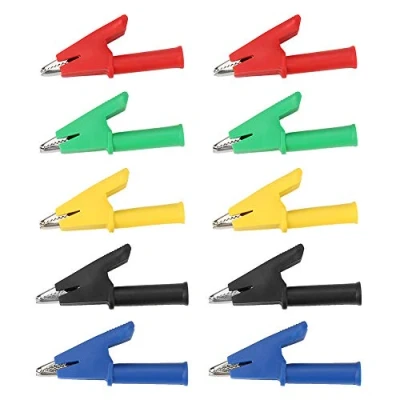 Immagine di Coccodrillo Cartelle di Sicurezza, Clip Prova 10pcs / Set P2002 20A 5 Colori 4mm, Banana Jack Sicurezza per Multimetro 380v