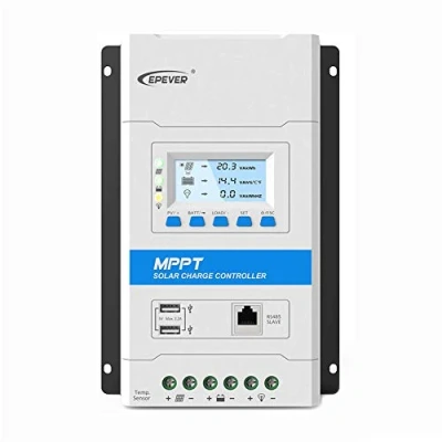 Immagine di EPEVER® 40A MPPT Regolatore di Carica Solare 12V/24V Tensione Identificazione Automatica con Display LCD e Porta USB TRIRON4210N