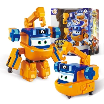 Immagine di Super Wings Transformer aeroplano Supercharged Marty, altezza circa 12,7 cm, bambola per bambini, giocattolo e figura robotica bambini bambine a partire da 3 anni