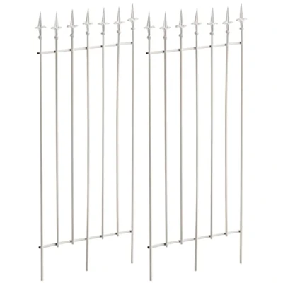 Immagine di CLP Set di 2 tralicci Metallici Elisa I Dimensioni: 100 x 50 cm, Spessore del tondino 0,7 cm Strisciante per Piante rampicanti, Colore:Bianco