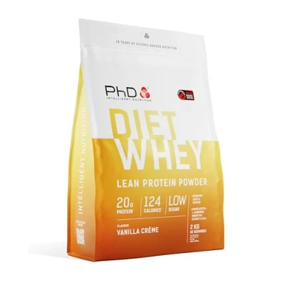 Immagine di PhD Nutrition Diet Whey Protein Polvere 2kg Crema alla vaniglia di proteine ad alto contenuto proteico Con 16g per porzione, CLA e L Carnitine