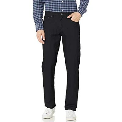 Immagine di Amazon Essentials Pantaloni in Twill Elasticizzati con 5 Tasche vestibilità Comoda Uomo, Nero, 42W / 28L