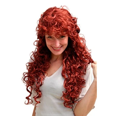 Immagine di Parrucca Colore Rosso, Lunga Riccia, 9229 350. Lunghezza: circa 65 cm