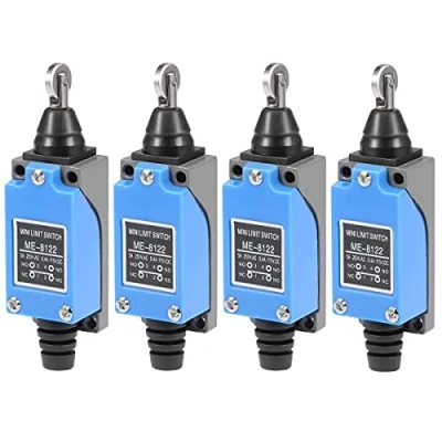 Immagine di GUUZI 4 pezzi ME 8122 Interruttore di Finecorsa Momentaneo a Stantuffo Rulli Incrociati 1NC + 1NO per Porta Stampante 3D Fresatrice CNC 0 250V/5A