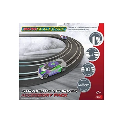 Immagine di Pacchetto espansione pista Micro Scalextric rettilinei e curve