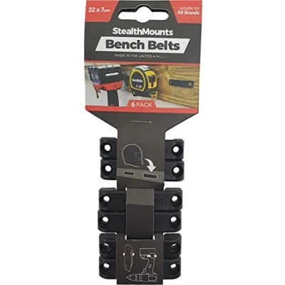 Immagine di StealthMounts cintura da banco, supporto universale per attrezzi, set 6 pezzi, perfetto utensili elettrici, misure a nastro e clip