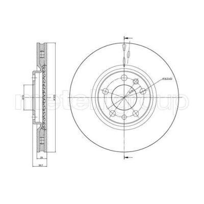 Immagine di METELLI 23 0861C Disco freno 305,0 28,0 5 70,0 ventilato verniciato ALFA ROMEO: Giulietta Hatchback, 159 Sportwagon, Sedan, JEEP: Renegade SUV