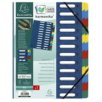 Immagine di Exacompta 55242E Classificatori a Soffietto, Interno, 24x32 cm, Blu