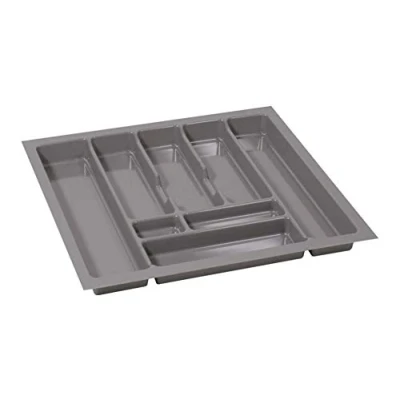 Immagine di ALUSFERA Portaposate da Cassetto 60cm Universale Organizer Cassetti Cucina Porta Posate Divisori per Durevole 530x490mm Argento