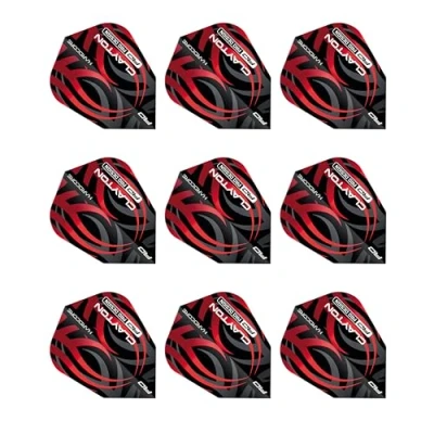 Immagine di RED DRAGON Jonny Clayton alette per freccette tribali V Standard, colore nero e rosso, 3 set confezione (9 in totale)