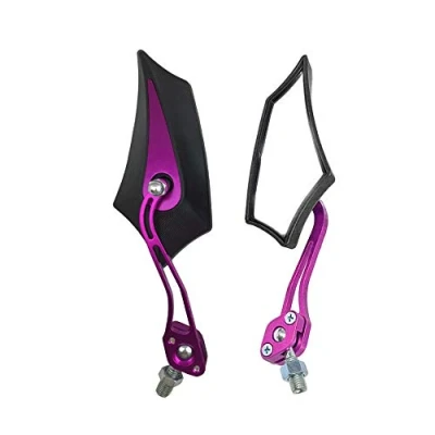 Immagine di Mintice 1 Paio Viola Universale Moto Specchietti Retrovisore Specchietto Manubrio Specchio Laterale Scheletro Cranio 8mm 10mm Filettato Scooter