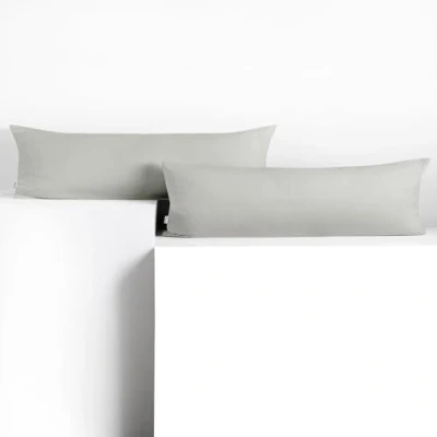 Immagine di DecoKing 2 federe 40 x 145 cm jersey cotone chiusura lampo argento ambra