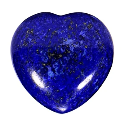 Immagine di Morella Portafortuna a forma di cuore gemma pietre preziose Lapislazzuli 3 cm in un sacchetto velluto