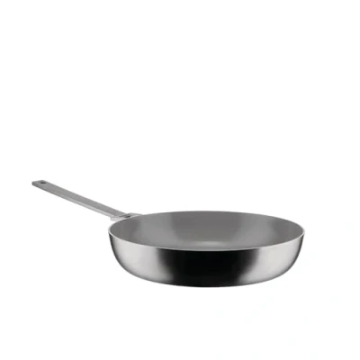 Immagine di Alessi Convivio DC114/28 Padella Alta a Manico Lungo in Trilamina, Adatta Induzione, Acciaio Inossidabile e PVD, Rivestimento Interno Antiaderente Ceramico, 28 cm, Satinata