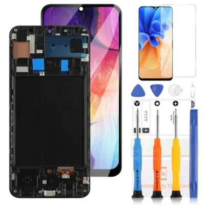 Immagine di OLED Schermo LCD per Samsung Galaxy A50 A505 SM A505FN/DS A505F/DS Display Touch Screen Digitizer Assemblaggio Kit con Strumenti (Nero Cornice,Non A50S)
