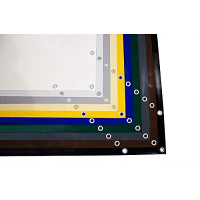 Immagine di Telo telone in PVC 700 g/m² per camion con occhielli tessuto protettivo opaco antistrappo stabile (Grigio, 3m x 7m)