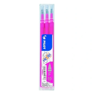 Immagine di PILOT Pen Frixion Ricariche per penna a sfera cancellabile Frixion, 0,5 mm, confezione da 3, colore: Rosa
