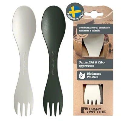 Immagine di Light My Fire Spork Original Posate da campeggio per Bambini Combo Forchetta Cucchiaio Portatile 2 in 1 Riutilizzabili Viaggio, Escursionismo e Picnic Senza BPA